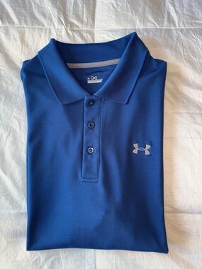 Under Armour Golf Polo Shirt Men’s XL Royal Blue Moisture Wicking Breathable